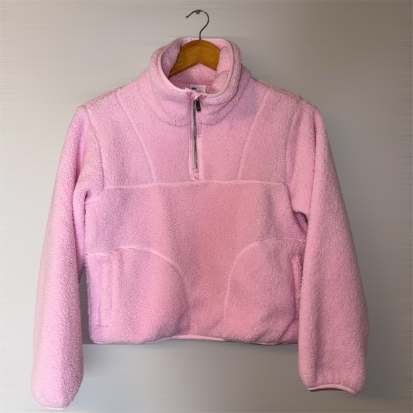 New All In Motion Faux Shearling Cozy Pink Fleece Pullover XL (14) - Picture 3 of 12